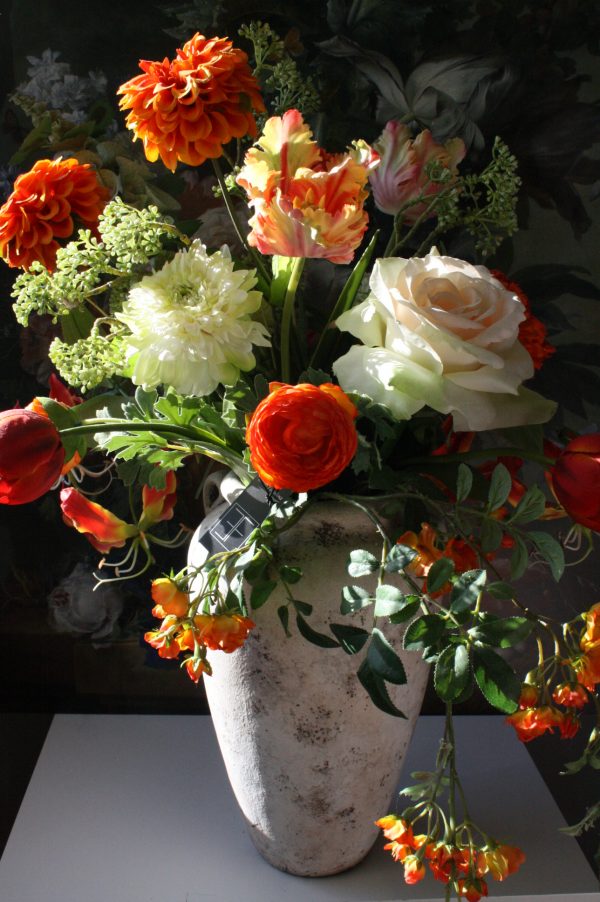 Stevig Keramiek Kruik Vaas Wit - Afbeelding 5