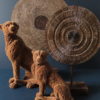 Ornament Cheetah/Luipaard Stel Bruin Fluweel