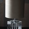 Vierkanten Glazen Tafellamp met Taupe Lampenkap