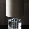 Vierkanten Glazen Tafellamp met Taupe Lampenkap - Afbeelding 3
