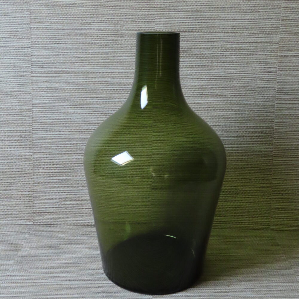 Handgemaakt Glazen Fles Vaas Olijfgroen - Afbeelding 2