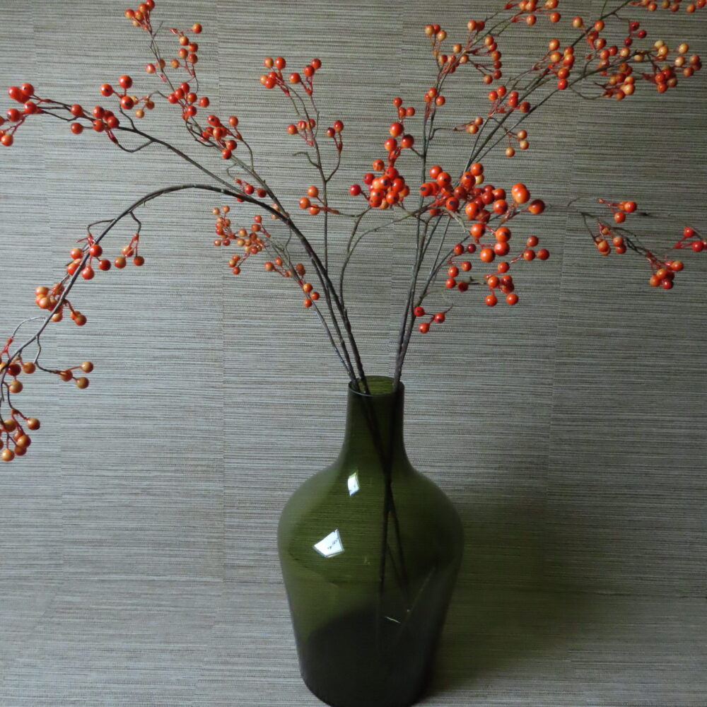 Handgemaakt Glazen Fles Vaas Olijfgroen