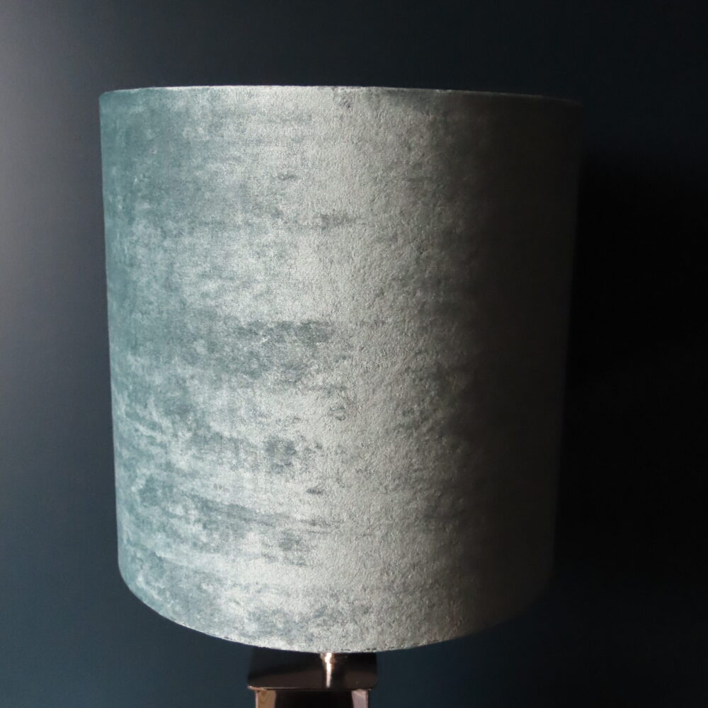 Fluwelen Cilinder Kap met Structuur IJsblauw 30 x 30