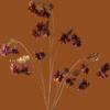 Artistieke Kunst Fuchsia met Paars/Bruin/Okergeel Bloemen L