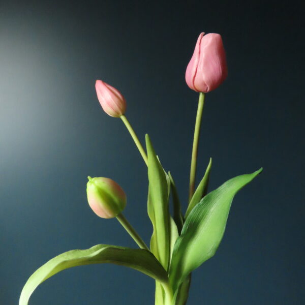 Kunst Tulpen Boeket Roze/Mauve met Hazelaar en Fritillaria - Afbeelding 8