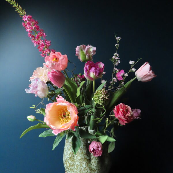 Groene Tulpen Vaas Chloë met Tulpen en Bloemen - Afbeelding 2