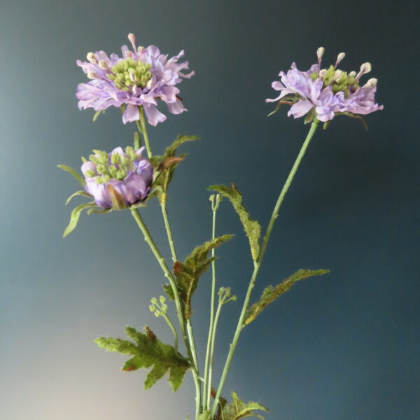 Kunst Zijde Bloem Scabiosa Lavendel - Afbeelding 3