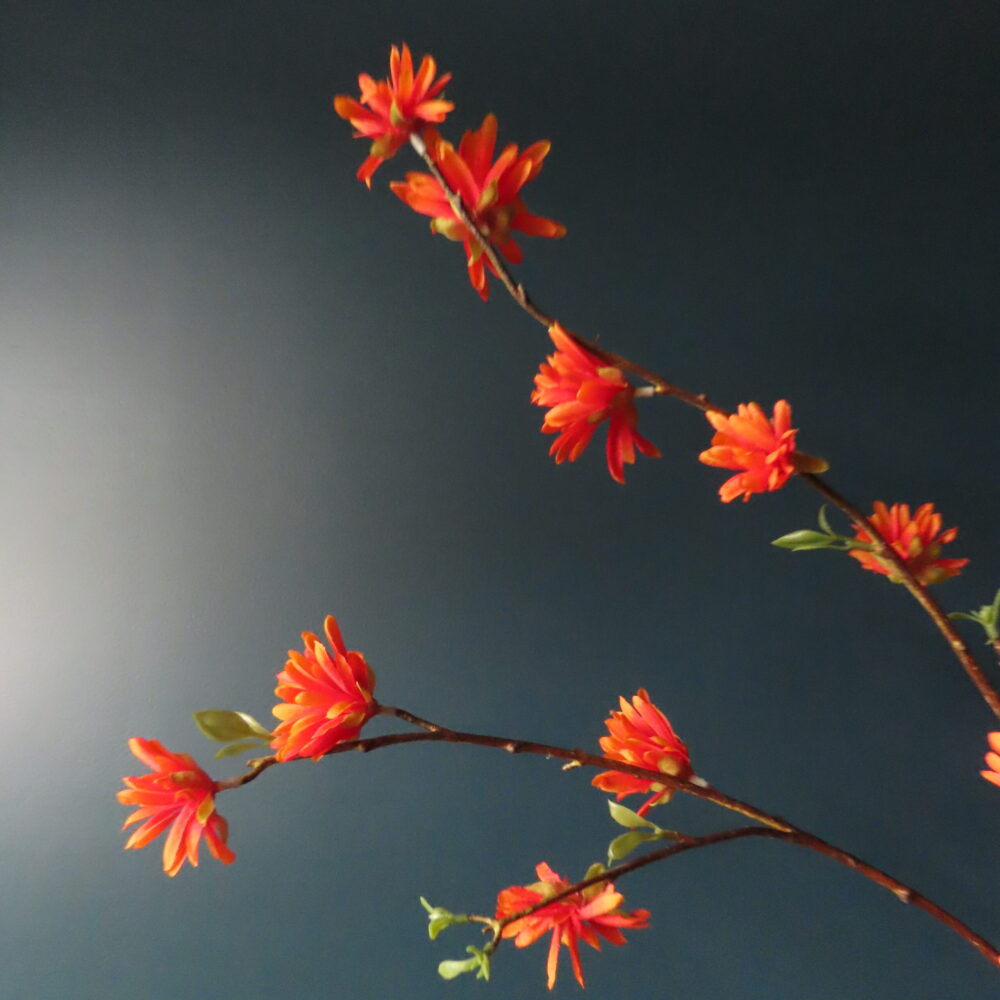 Artistieke Kersen Bloesem met Oranje Bloemen - Afbeelding 2