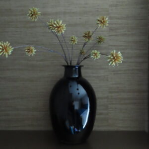 Handgemaakt Glazen Vaas Zwart Ovaal Design