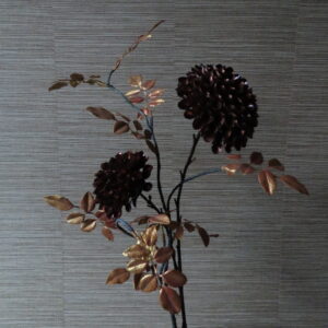 Artistieke Blad Tak Goud met Dahlia Bruin/Brons