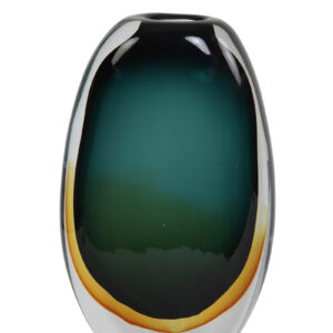 Glazen Vaas Calla Ovaal Turquoise/Amber